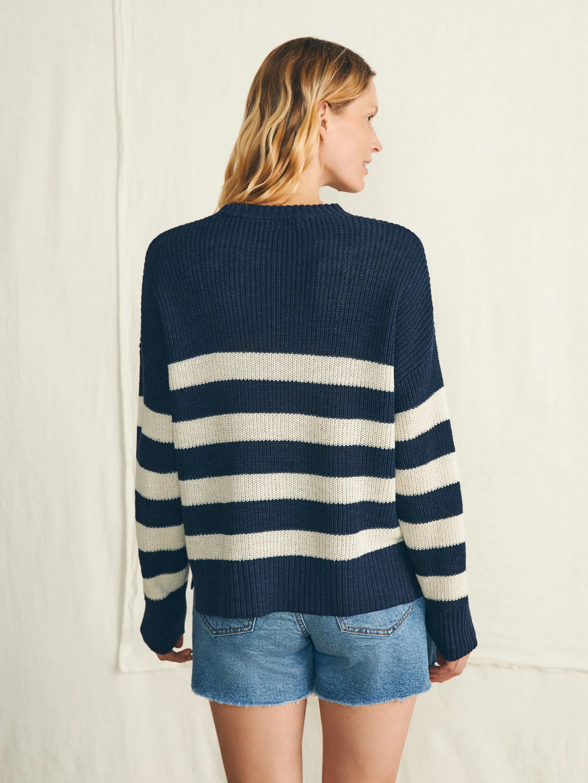 Women Faherty Brand Sweaters*Miramar Linen Crew Sweater -