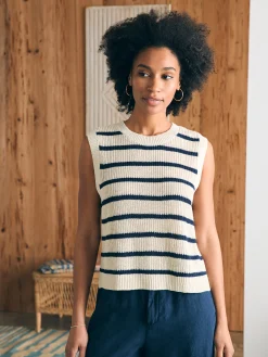 Women Faherty Brand Sweaters*Miramar Linen Muscle Tank -