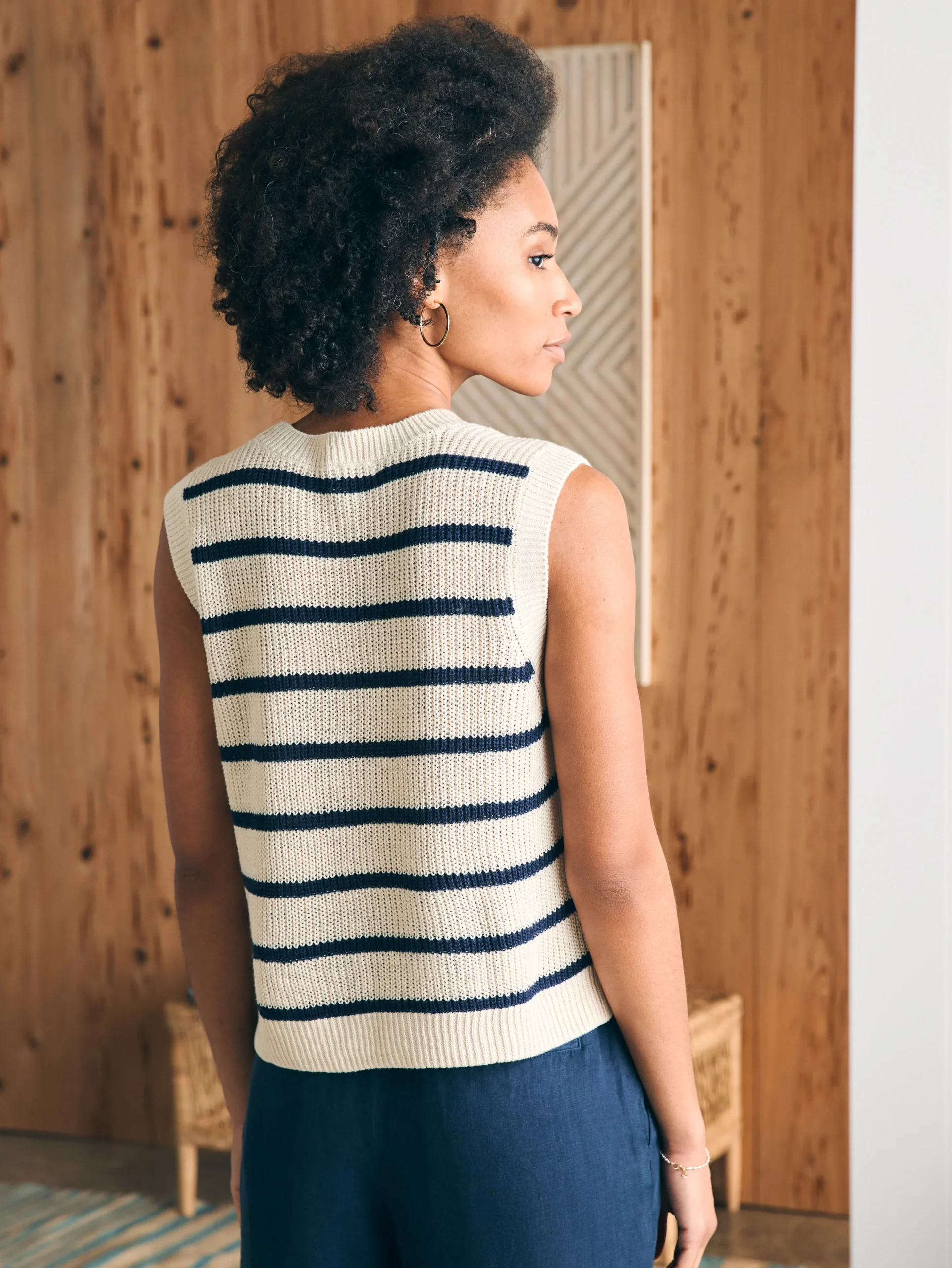 Women Faherty Brand Sweaters*Miramar Linen Muscle Tank -