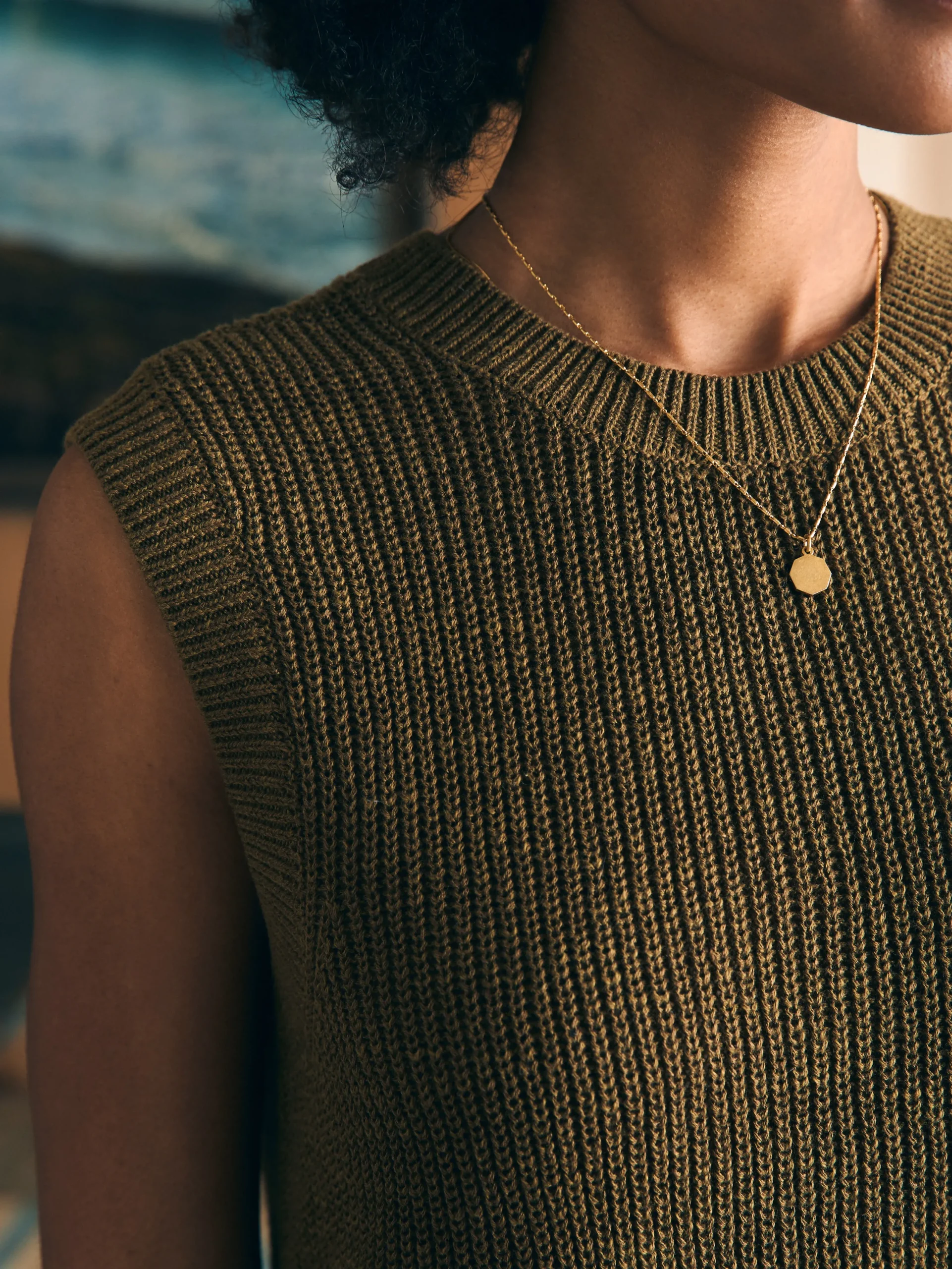 Women Faherty Brand Sweaters*Miramar Linen Muscle Tank -