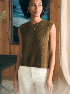 Women Faherty Brand Sweaters*Miramar Linen Muscle Tank -