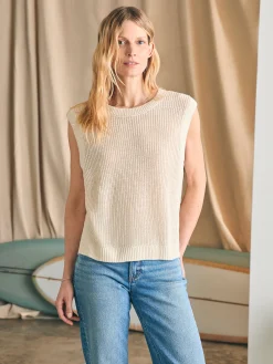 Women Faherty Brand Sweaters*Miramar Linen Muscle Tank -