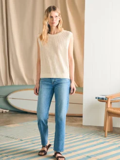 Women Faherty Brand Sweaters*Miramar Linen Muscle Tank -
