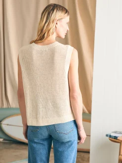Women Faherty Brand Sweaters*Miramar Linen Muscle Tank -