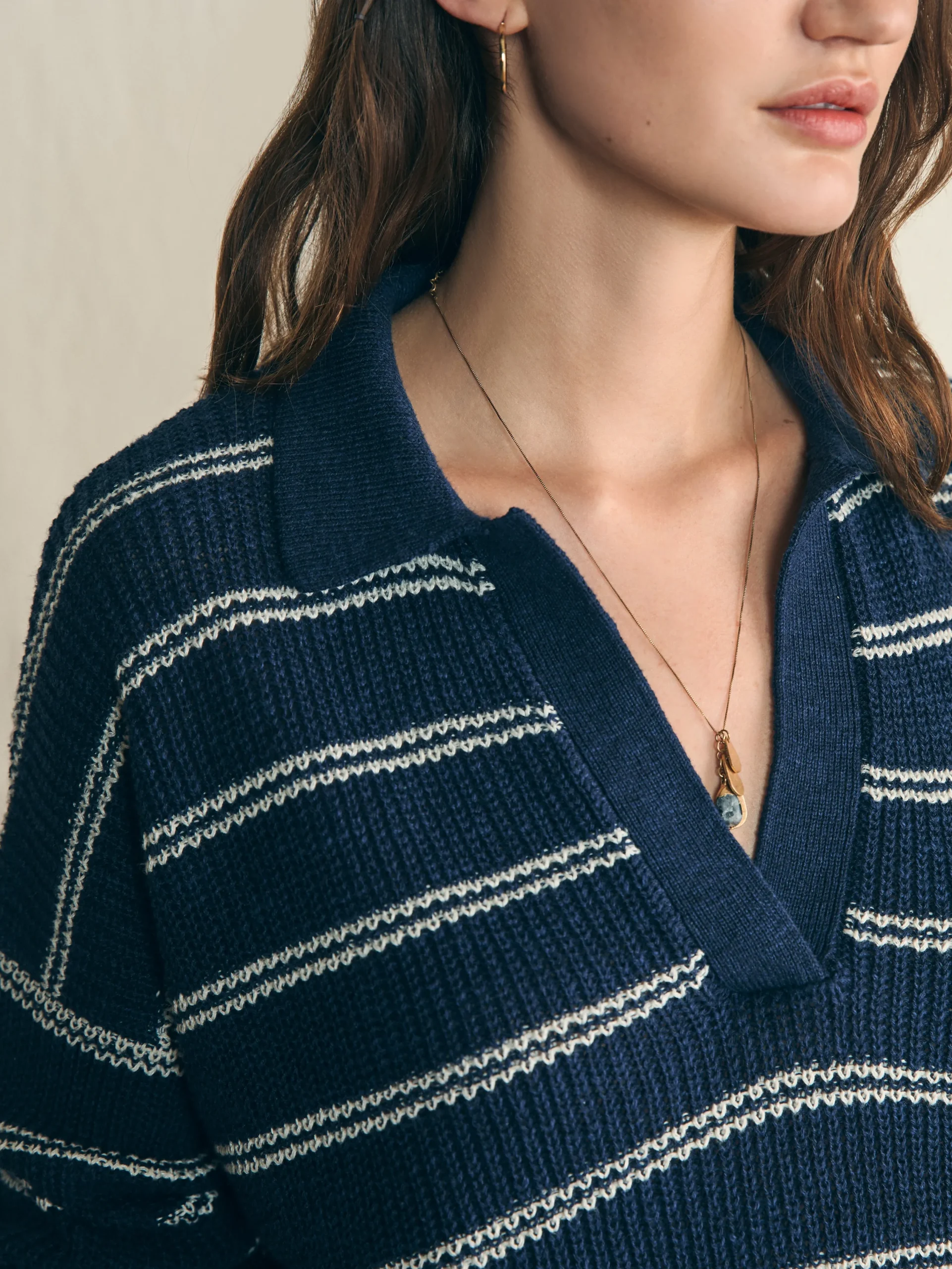 Women Faherty Brand Sweaters*Miramar Linen Polo -