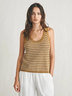 Women Faherty Brand Sweaters*Miramar Linen Scoop Neck Tank -