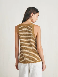 Women Faherty Brand Sweaters*Miramar Linen Scoop Neck Tank -