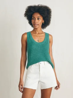 Women Faherty Brand Sweaters*Miramar Linen Scoop Neck Tank -