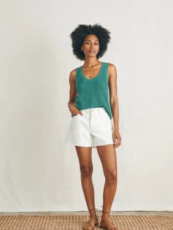 Women Faherty Brand Sweaters*Miramar Linen Scoop Neck Tank -