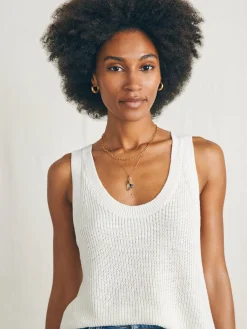 Women Faherty Brand Sweaters*Miramar Linen Scoop Neck Tank -