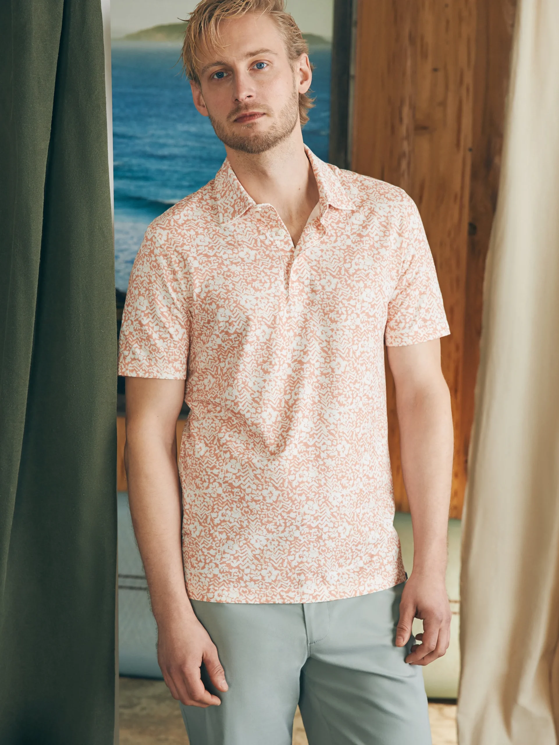 Faherty Brand Polo Shirts*Movement™ Short-Sleeve Pique Polo Shirt -