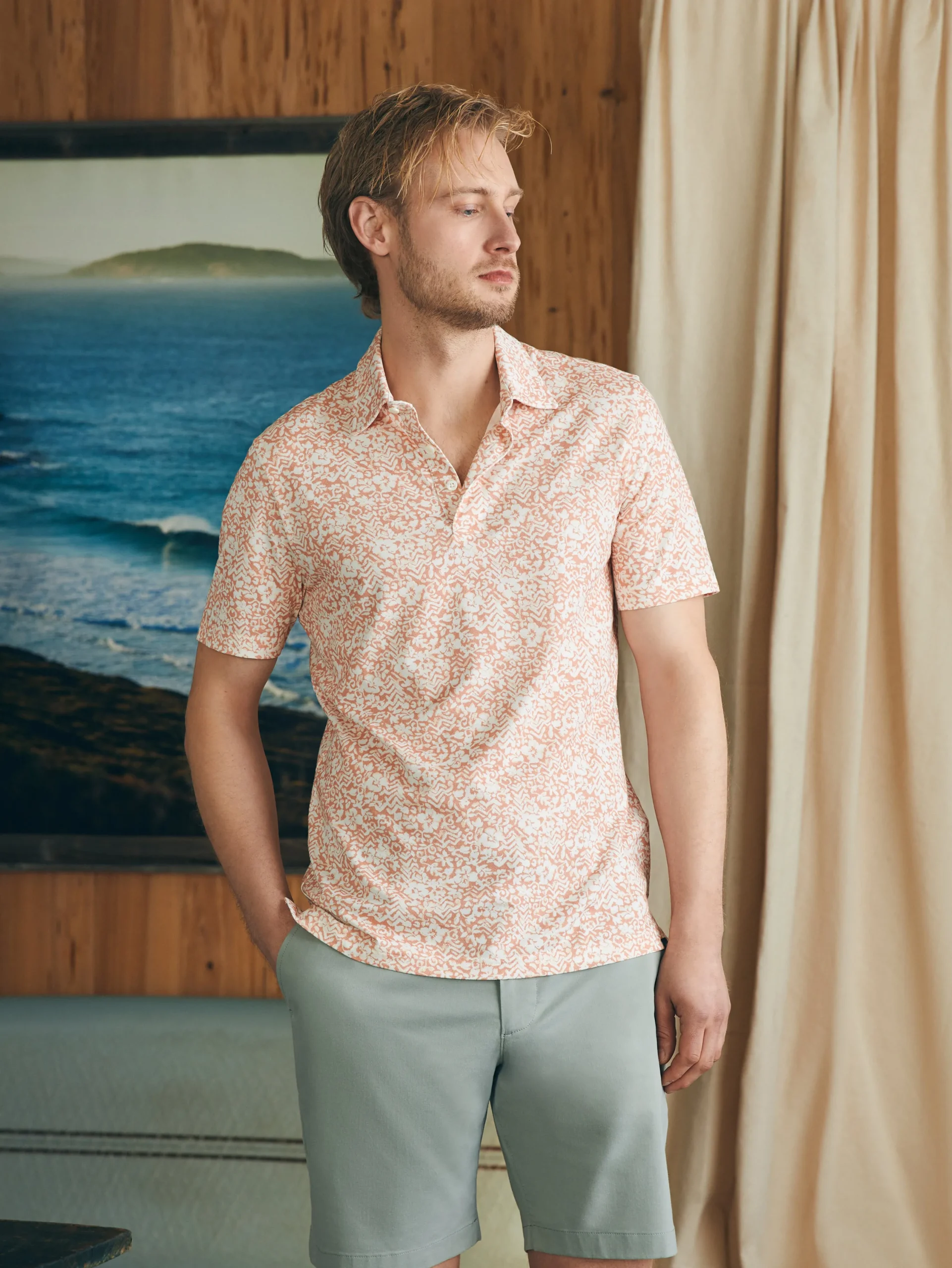 Faherty Brand Polo Shirts*Movement™ Short-Sleeve Pique Polo Shirt -