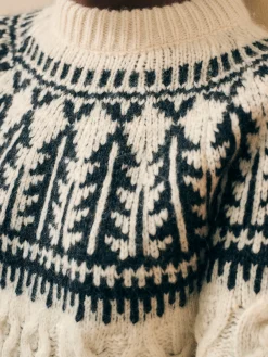 Women Faherty Brand Sweaters*Native Knitter Frost Fair Isle Crew -
