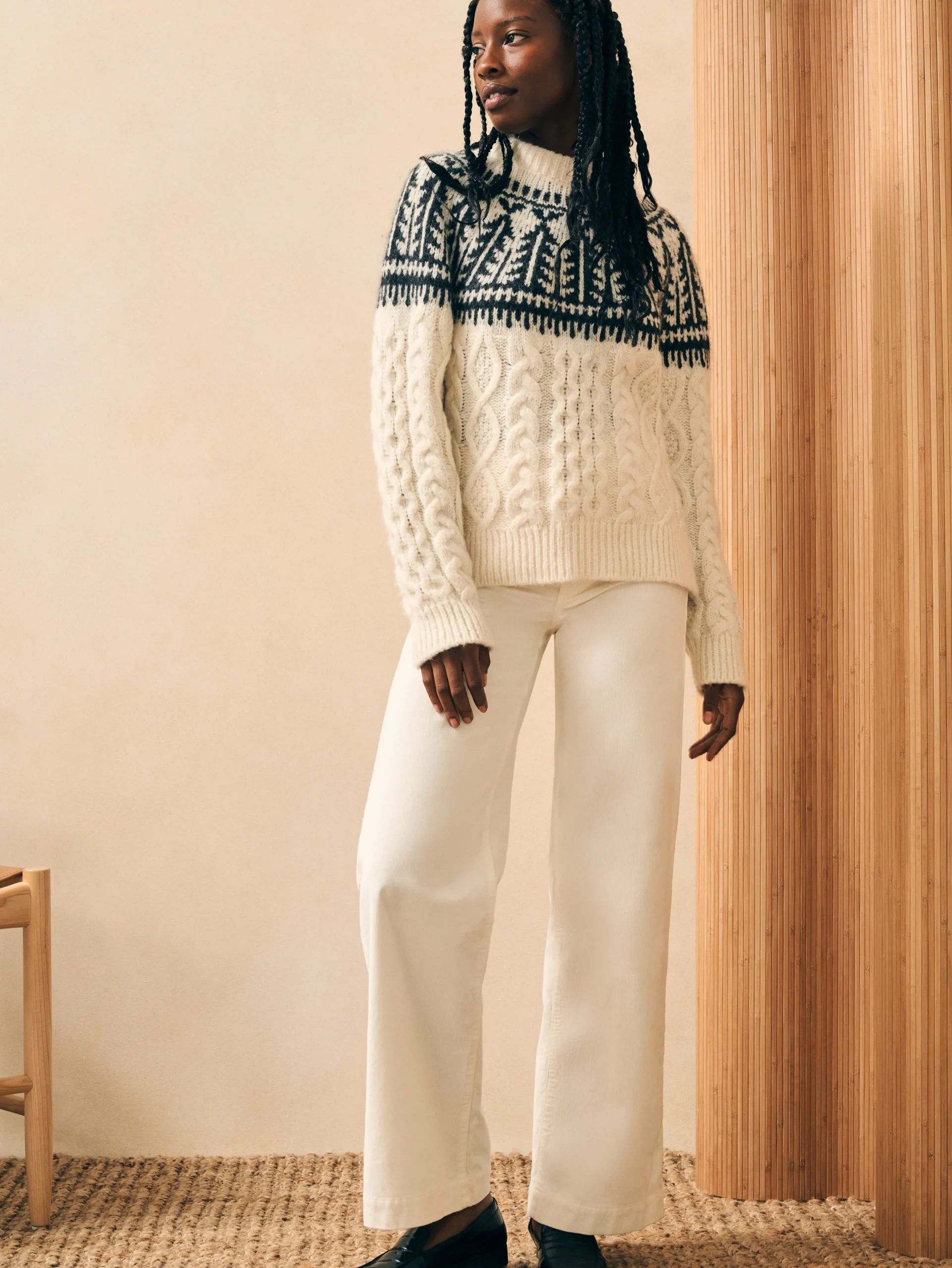 Women Faherty Brand Sweaters*Native Knitter Frost Fair Isle Crew -