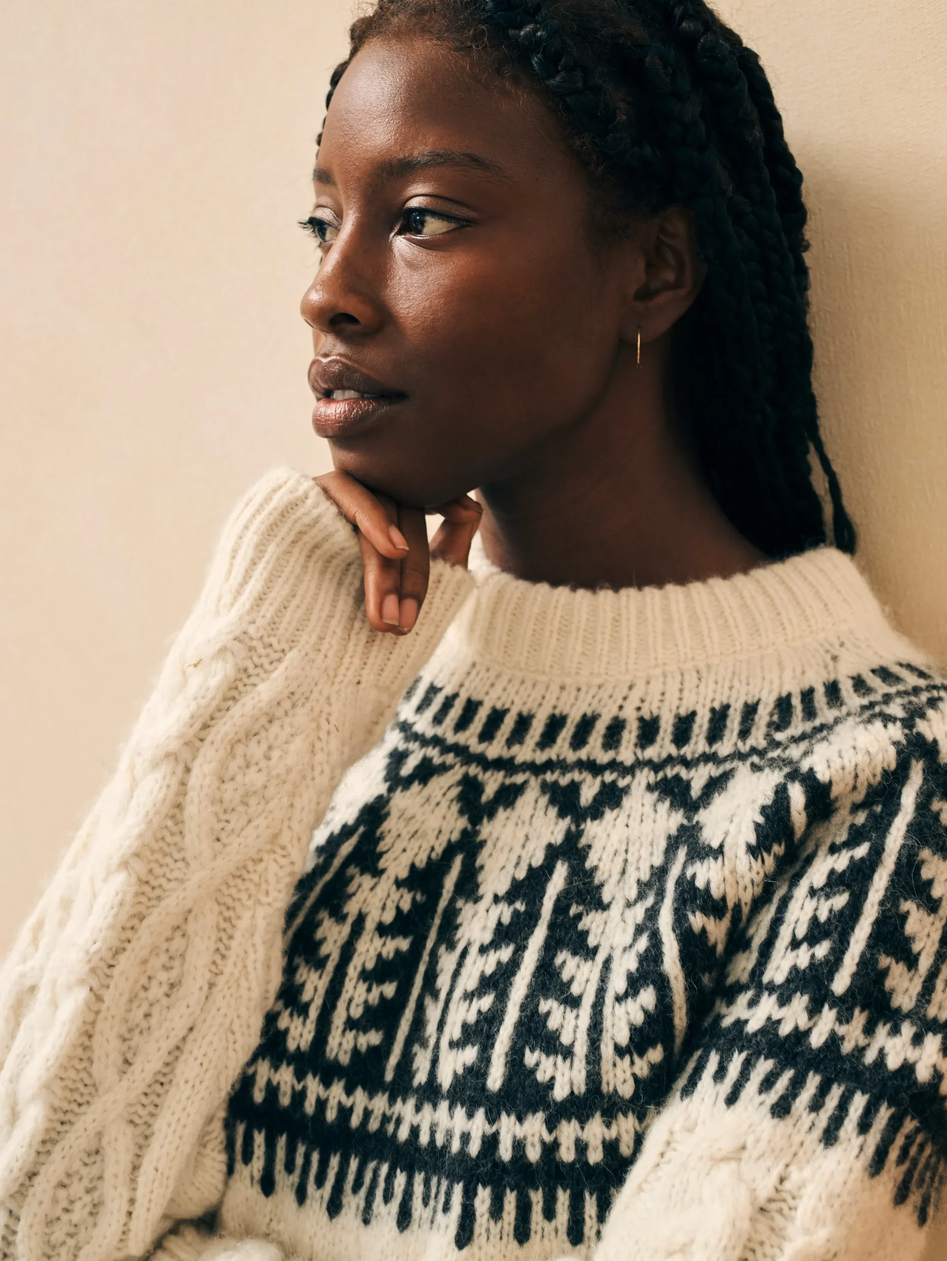 Women Faherty Brand Sweaters*Native Knitter Frost Fair Isle Crew -