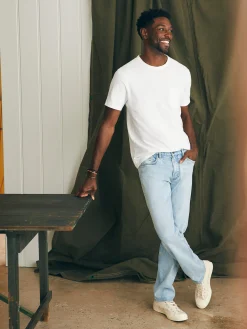 Faherty Brand Pants*Organic Cotton Slim Straight Denim (32" Inseam) -