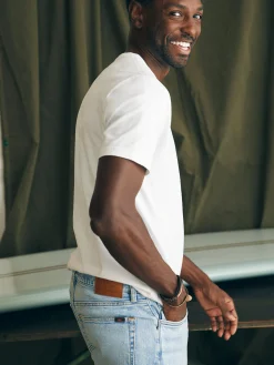 Faherty Brand Pants*Organic Cotton Slim Straight Denim (32" Inseam) -