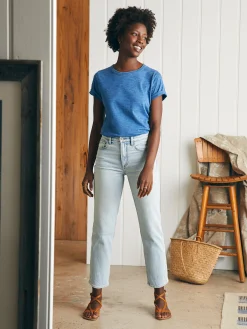 Women Faherty Brand Pants|Jeans*Organic Cotton Slim Straight Ankle Denim -