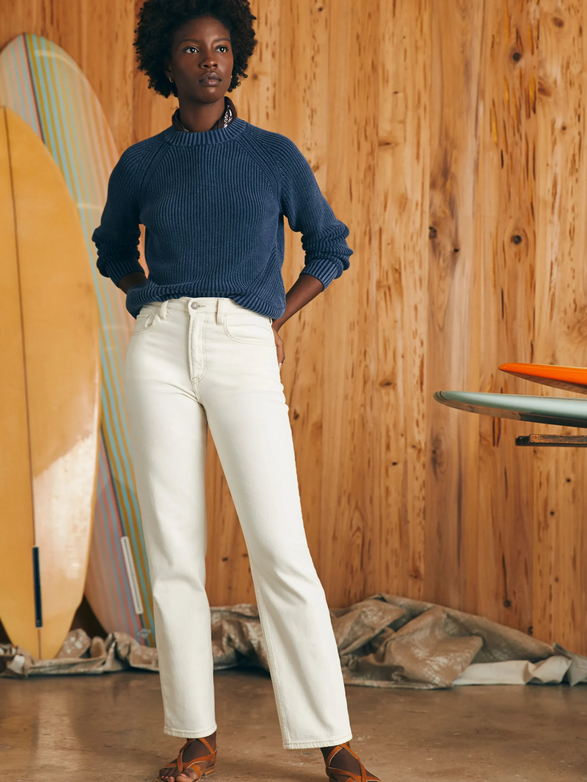Women Faherty Brand Pants|Jeans*Organic Cotton Slim Straight Denim -