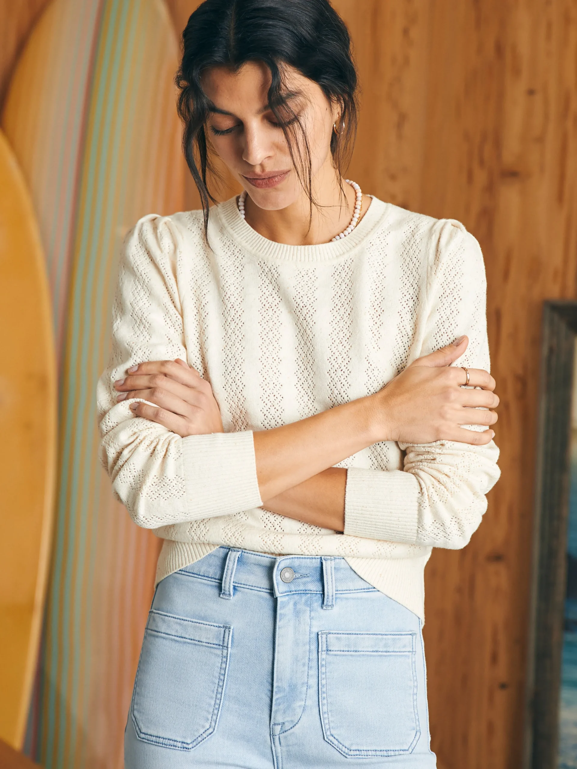 Women Faherty Brand Sweaters*Pointelle Lola Sweater -