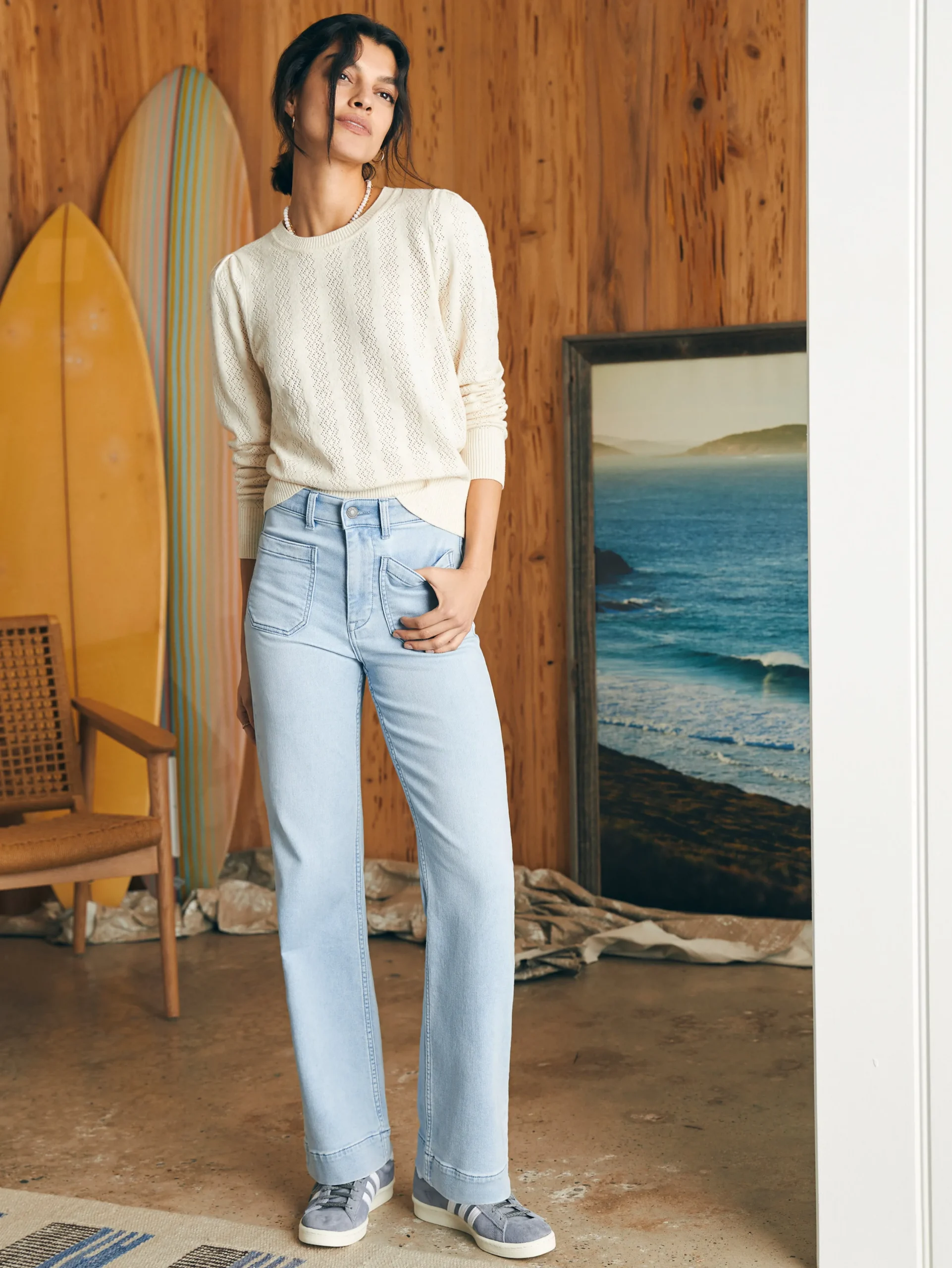 Women Faherty Brand Sweaters*Pointelle Lola Sweater -