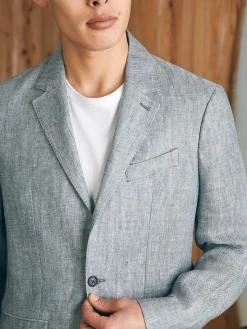 Faherty Brand Blazers*Reserve Linen Herringbone Blazer -
