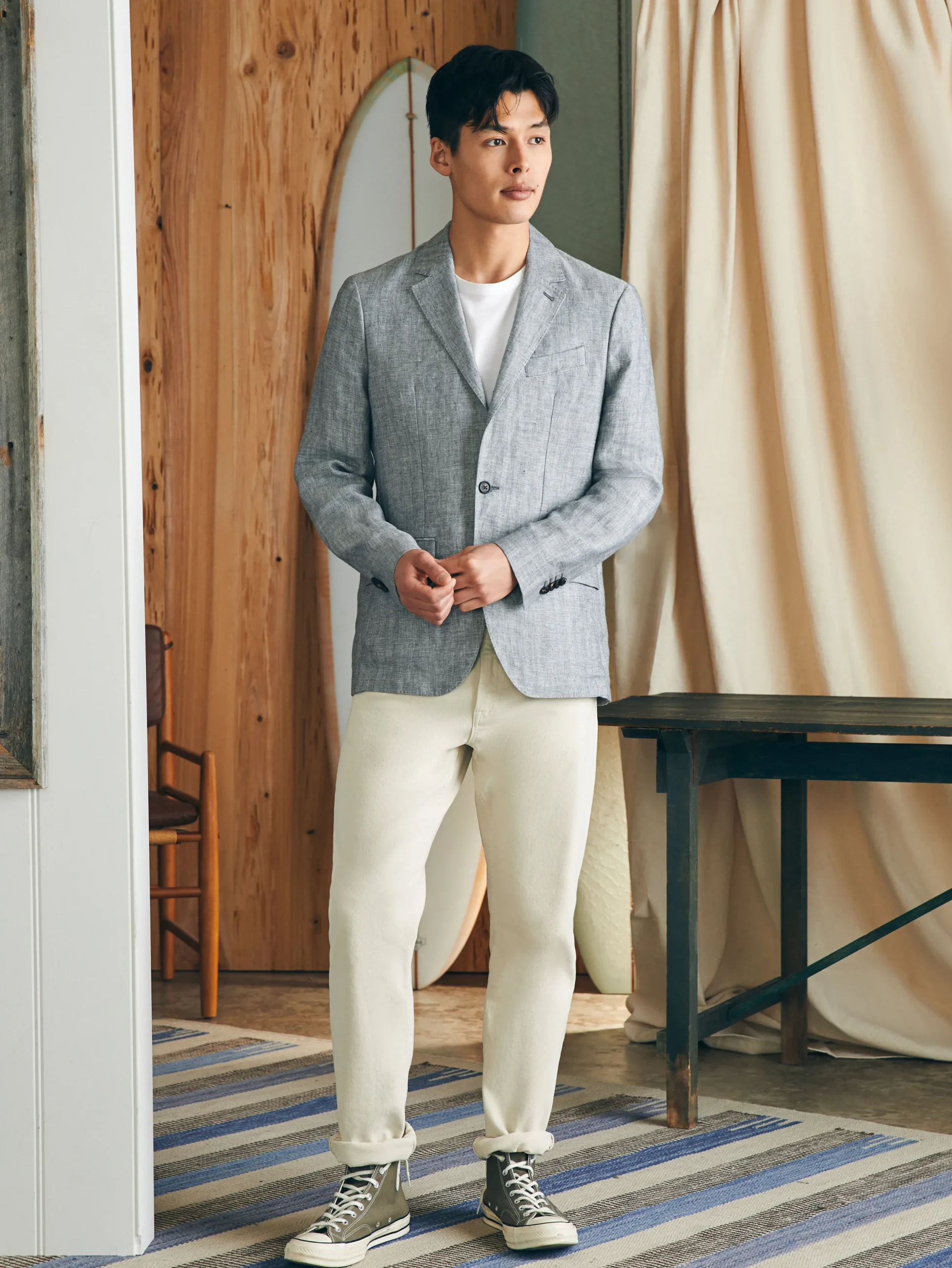 Faherty Brand Blazers*Reserve Linen Herringbone Blazer -