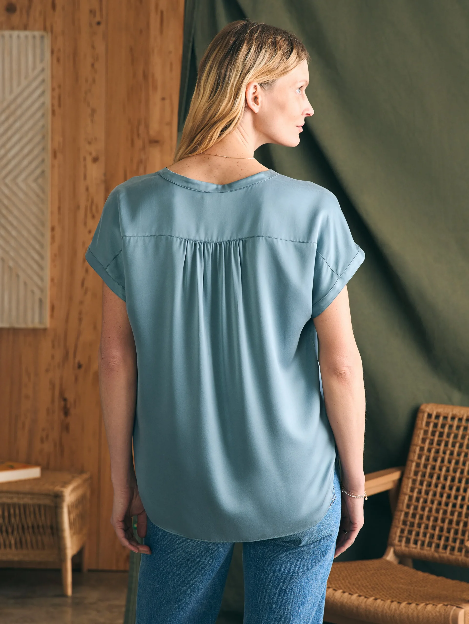 Women Faherty Brand Shirts & Tops*Sandwashed Silk Desmond Top -