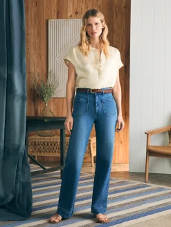 Women Faherty Brand Shirts & Tops*Sandwashed Silk Desmond Top -