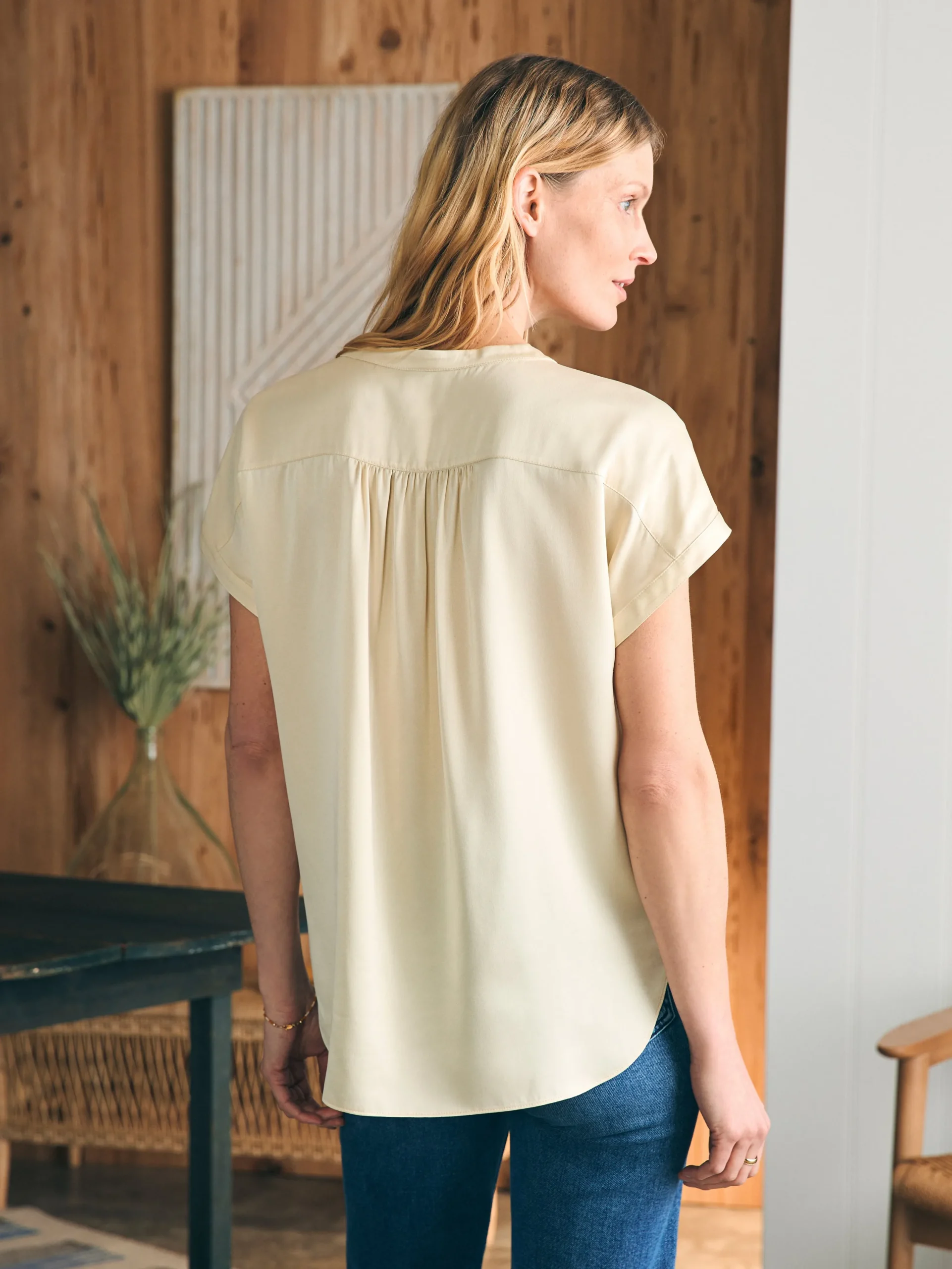 Women Faherty Brand Shirts & Tops*Sandwashed Silk Desmond Top -