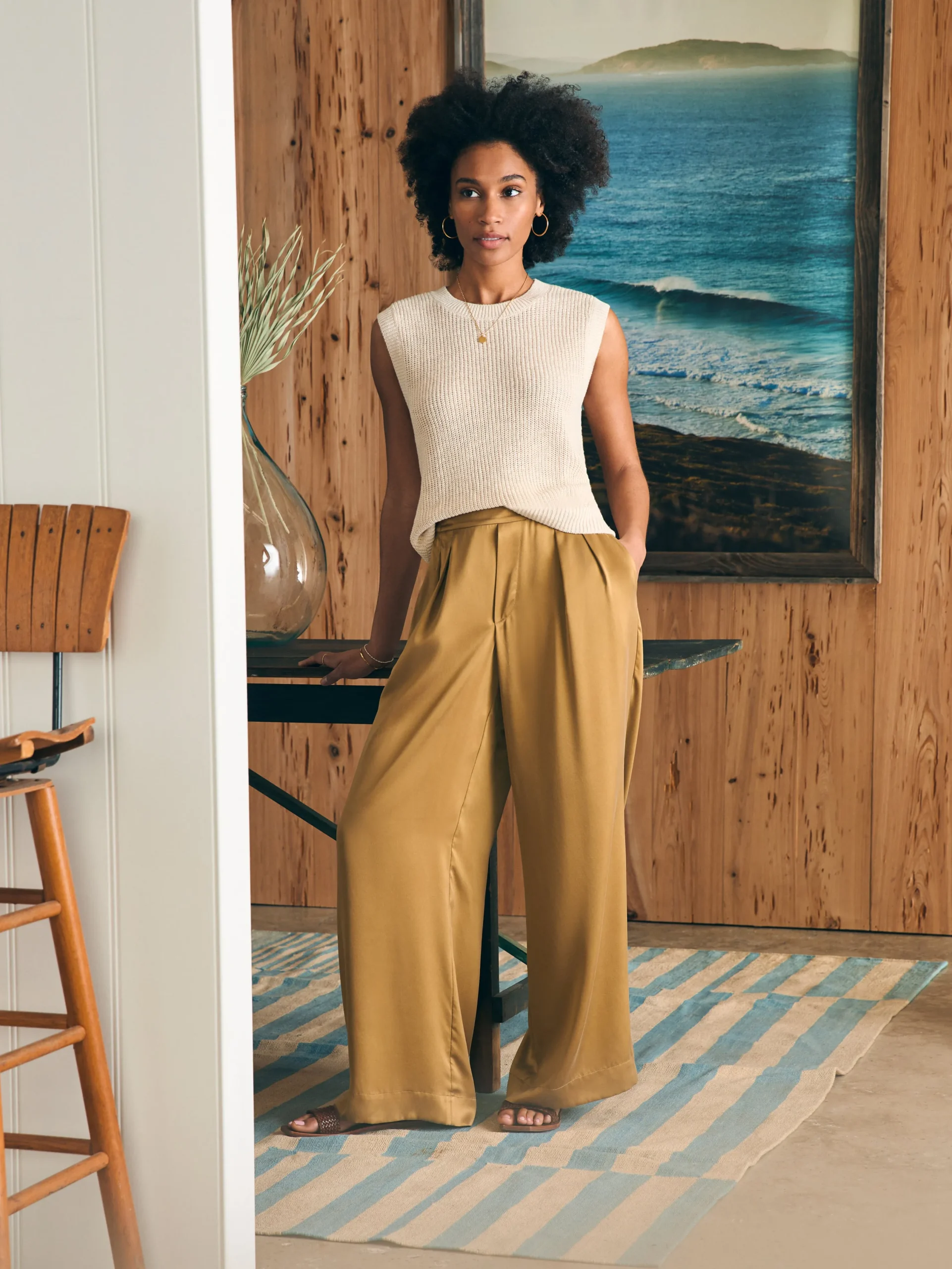 Women Faherty Brand Pants*Sandwashed Silk Gemma Pant -