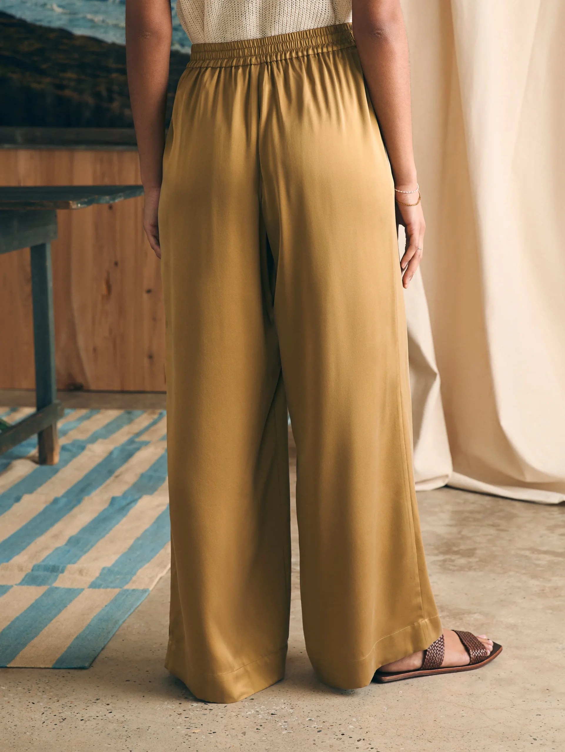 Women Faherty Brand Pants*Sandwashed Silk Gemma Pant -