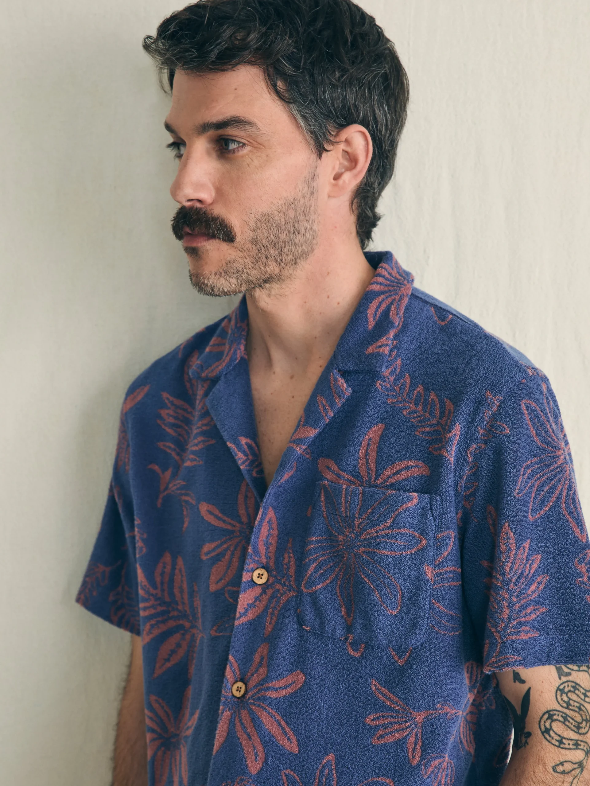 Faherty Brand Shirts*Short-Sleeve Cabana Towel Terry Shirt -
