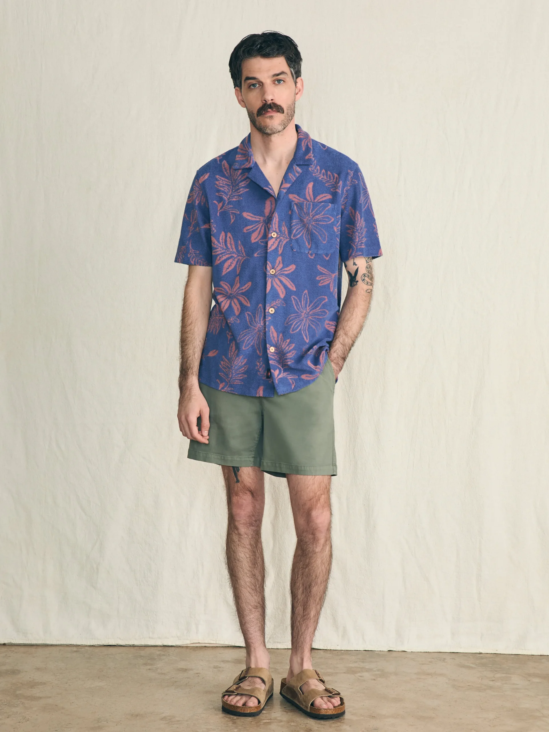Faherty Brand Shirts*Short-Sleeve Cabana Towel Terry Shirt -