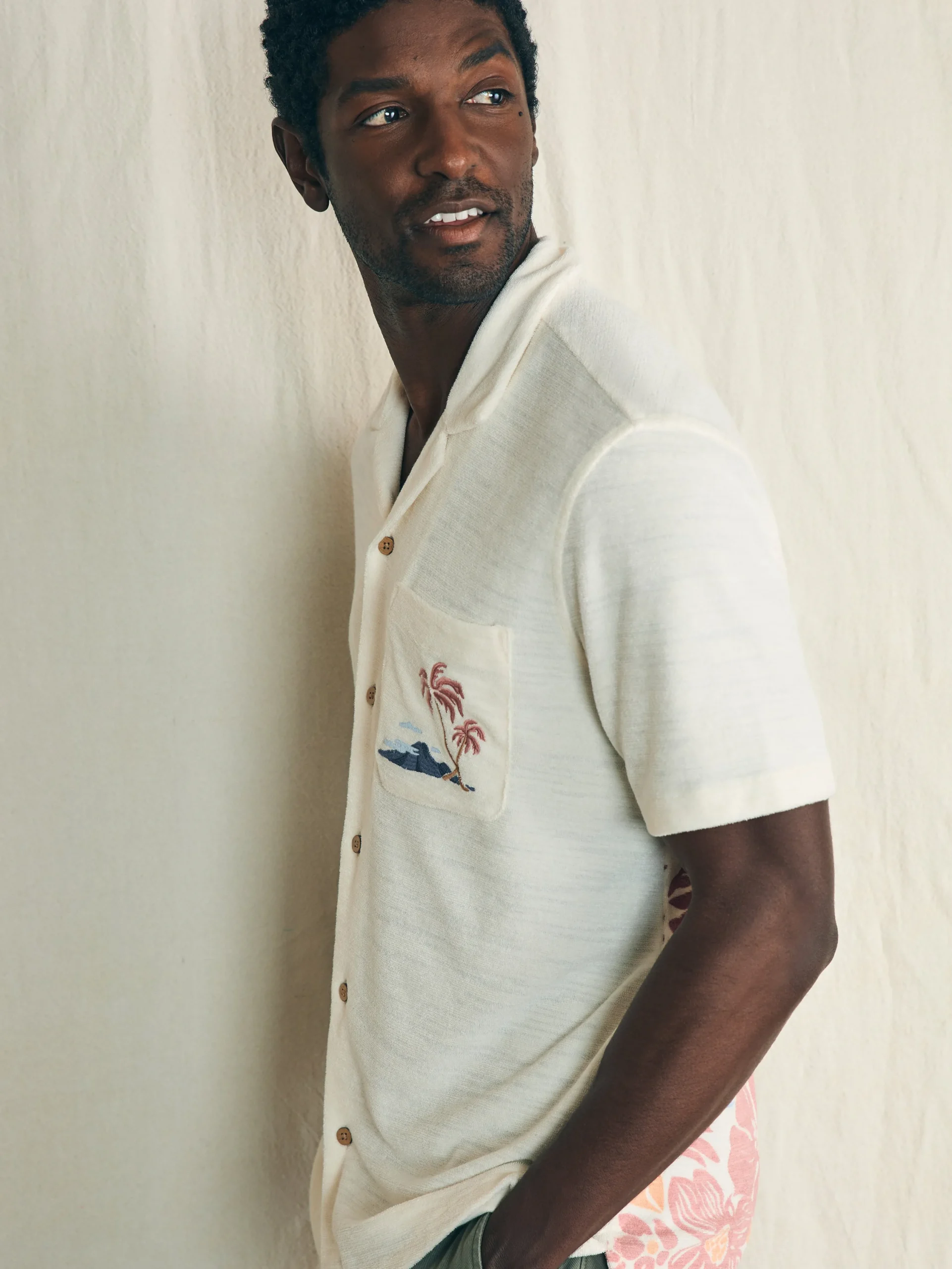 Faherty Brand Shirts*Short-Sleeve Cabana Towel Terry Shirt -