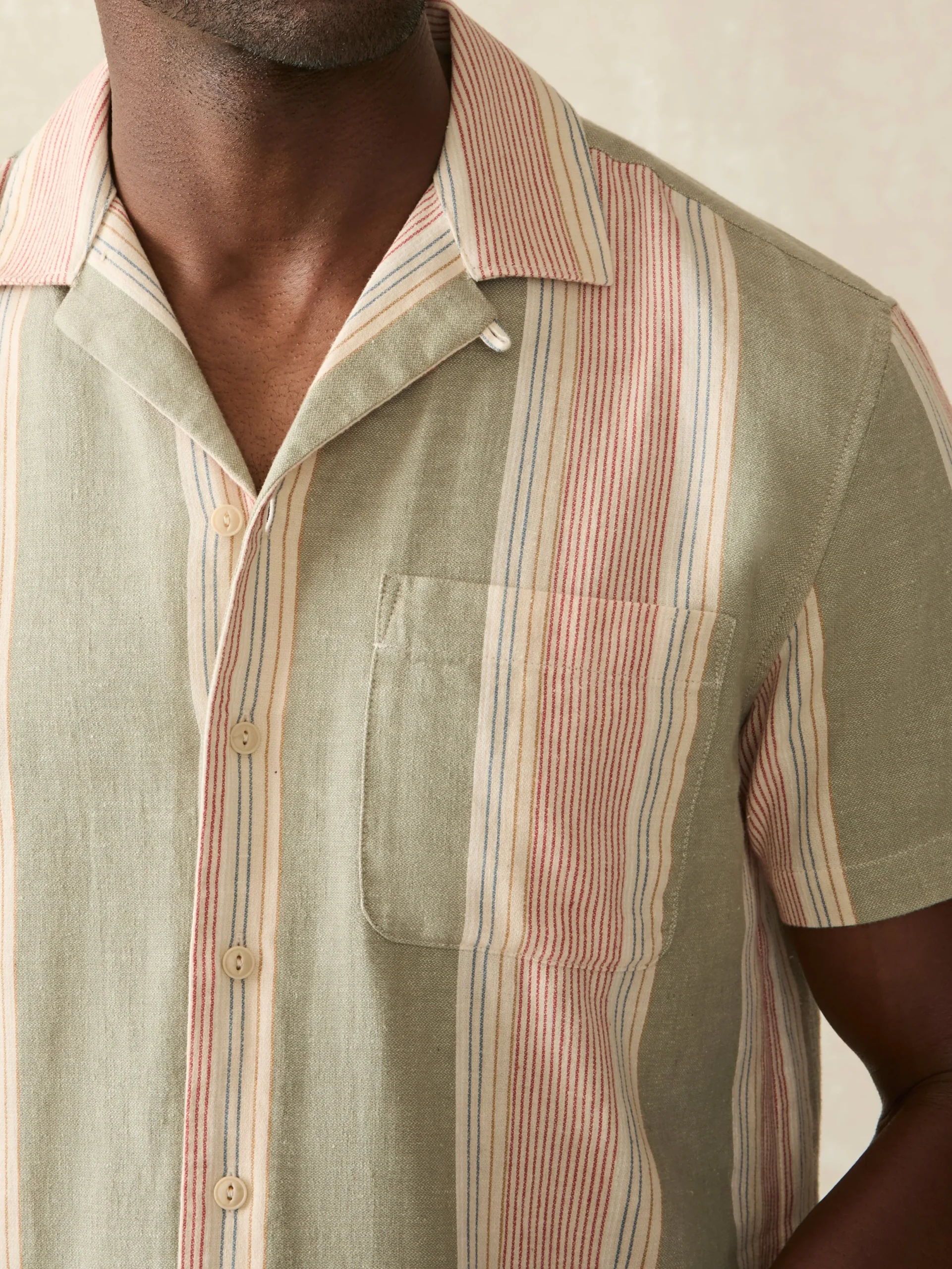 Faherty Brand Shirts*Short-Sleeve Hemp Blend Camp Shirt -