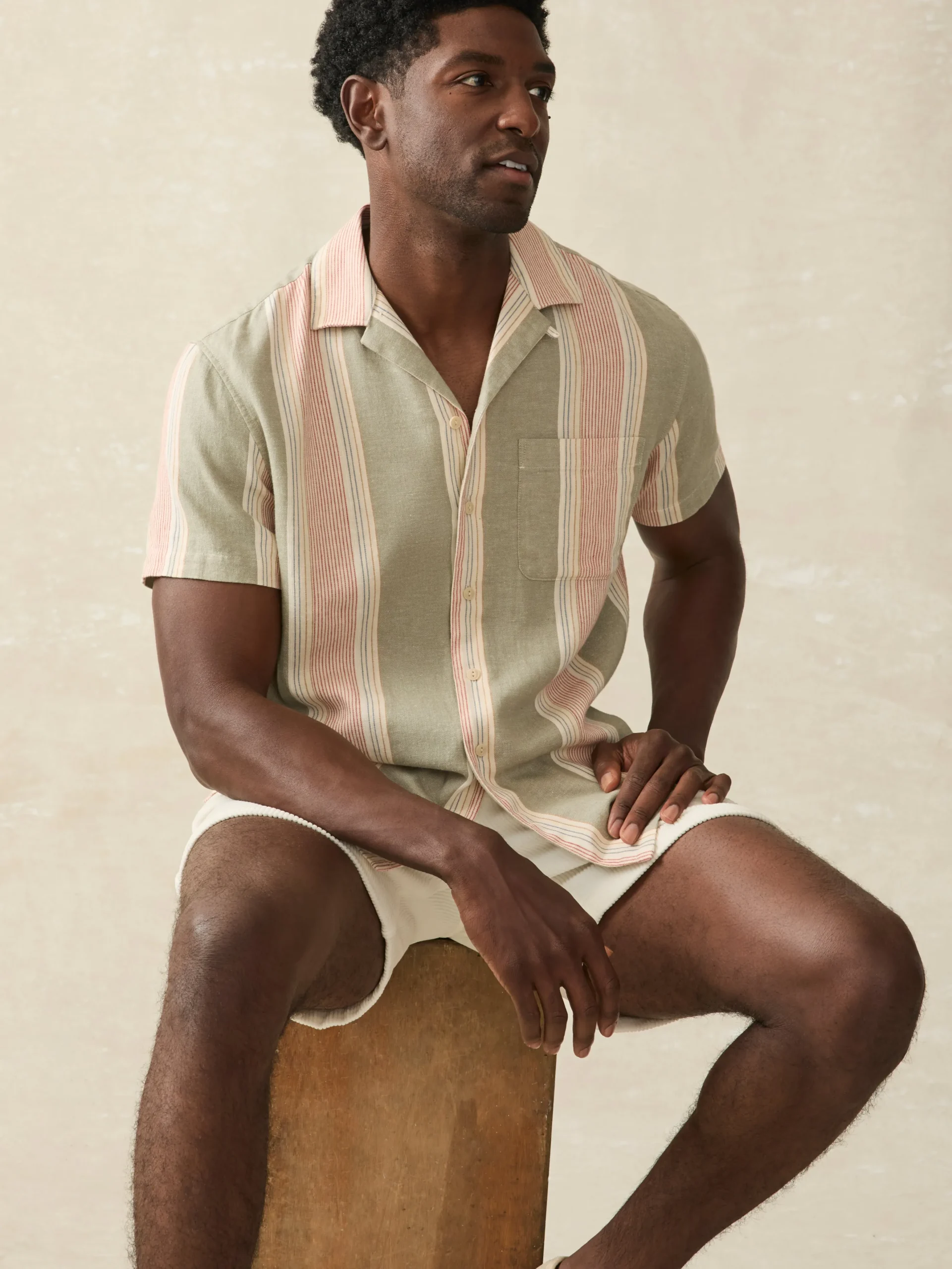 Faherty Brand Shirts*Short-Sleeve Hemp Blend Camp Shirt -