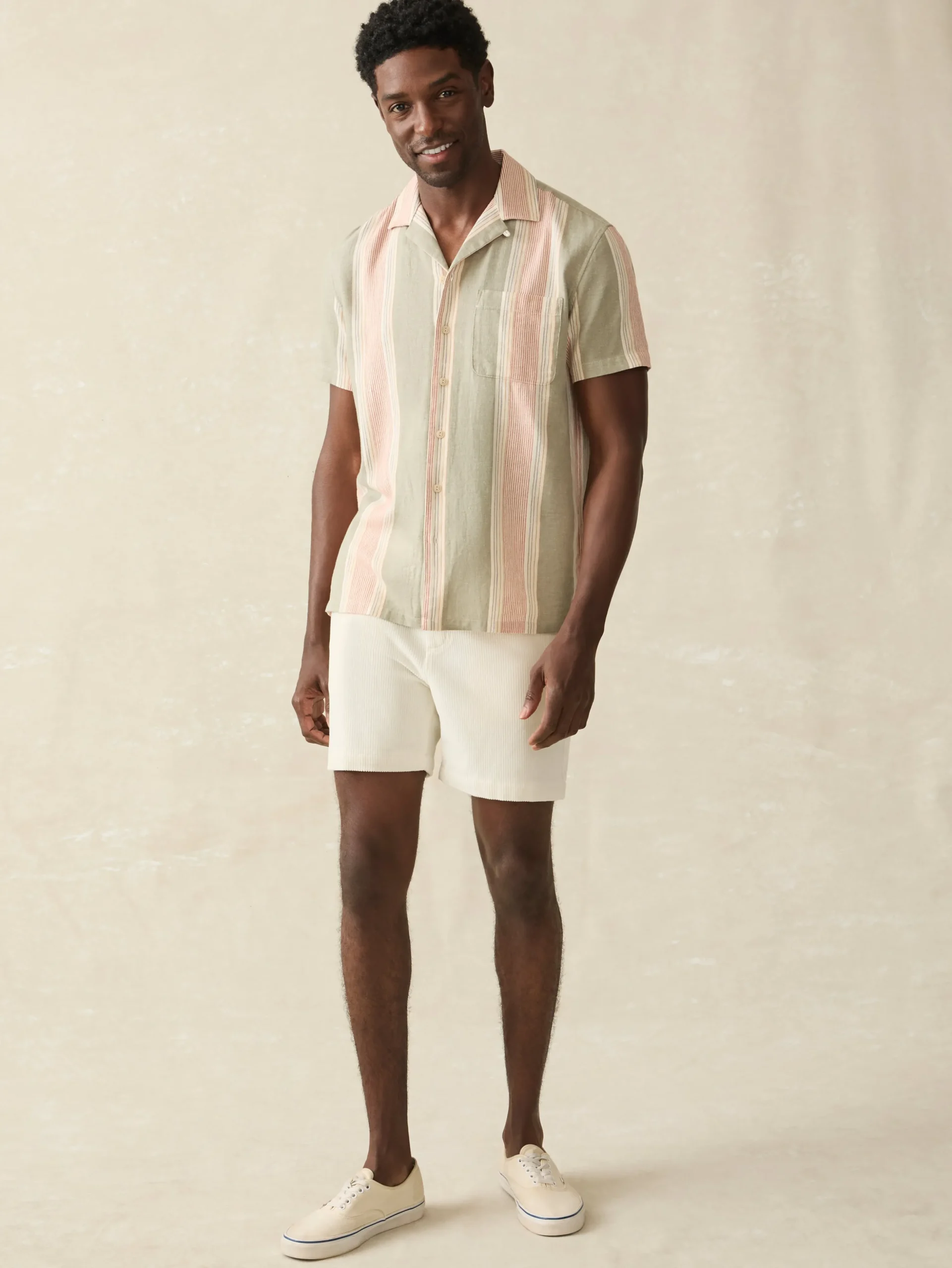 Faherty Brand Shirts*Short-Sleeve Hemp Blend Camp Shirt -