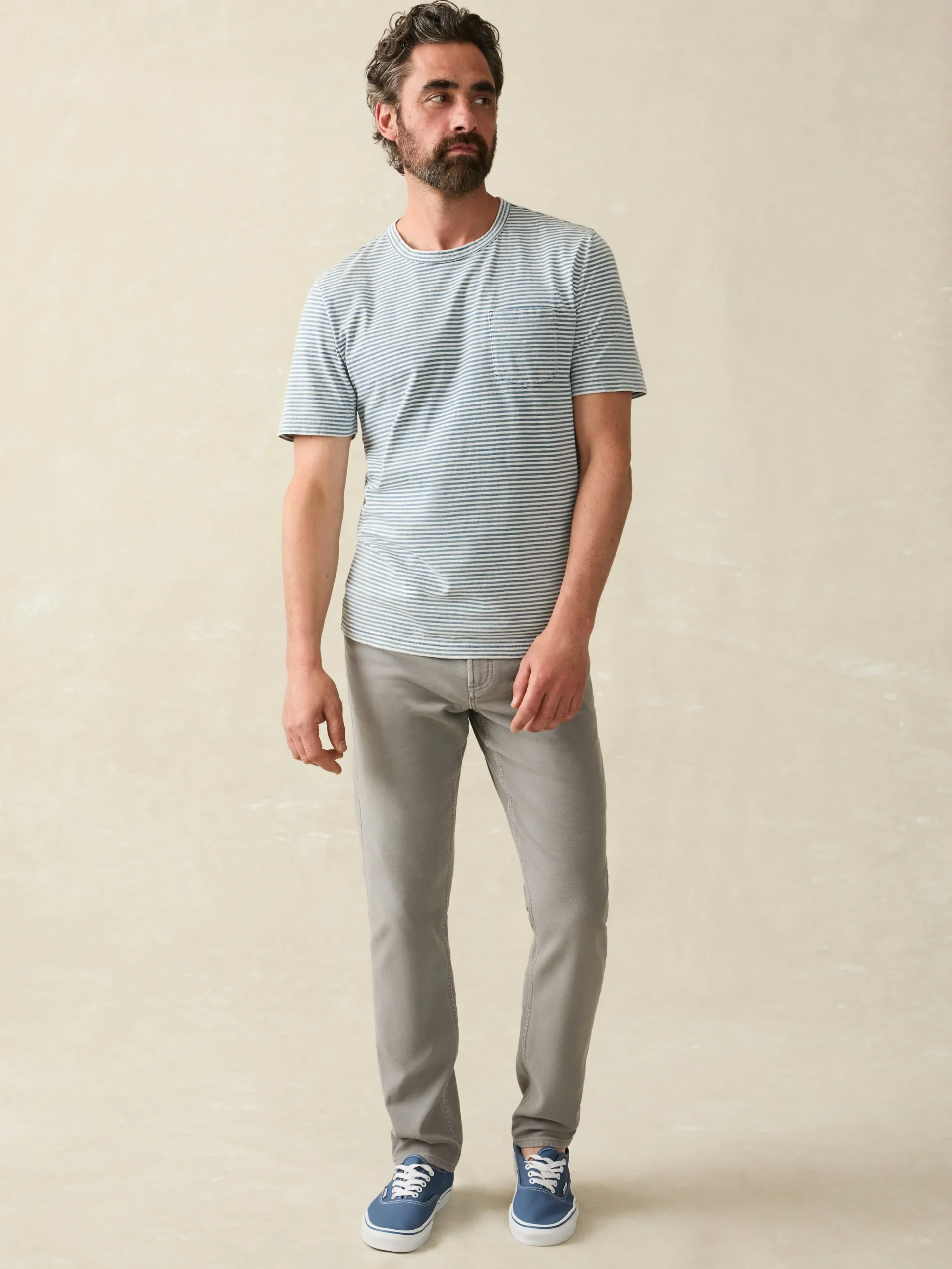 Faherty Brand T-Shirts & Henleys*Short-Sleeve Indigo Pocket Tee -