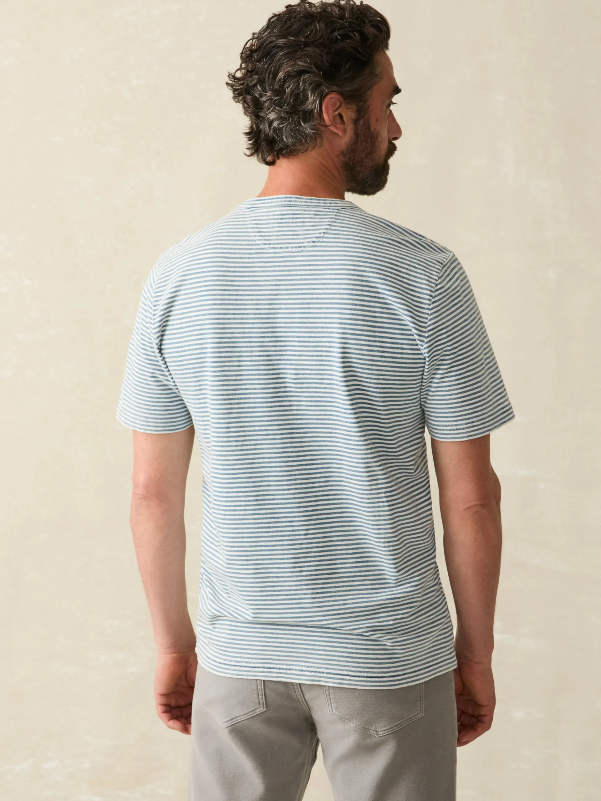 Faherty Brand T-Shirts & Henleys*Short-Sleeve Indigo Pocket Tee -