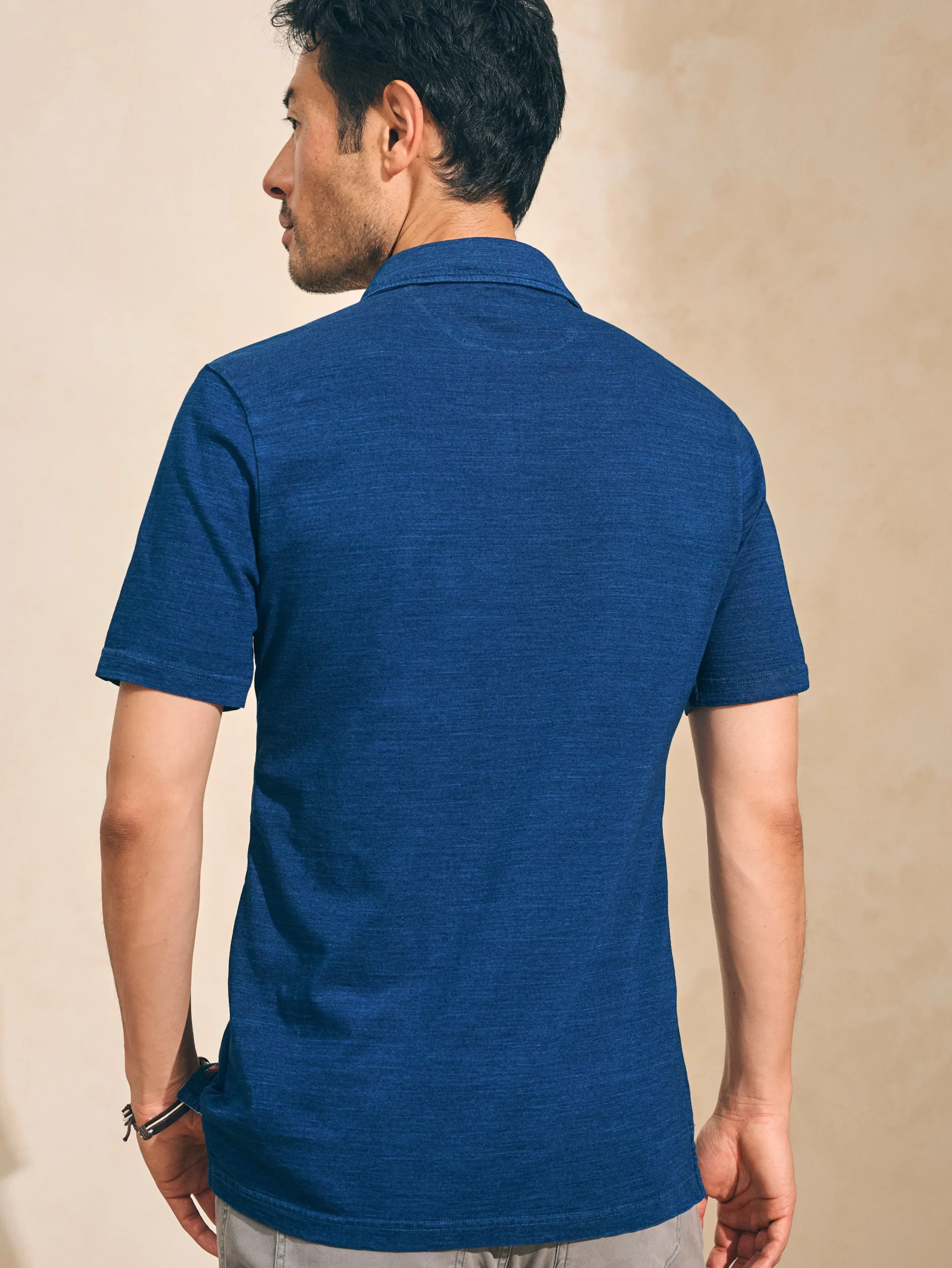 Faherty Brand Polo Shirts*Short-Sleeve Indigo Polo Shirt -