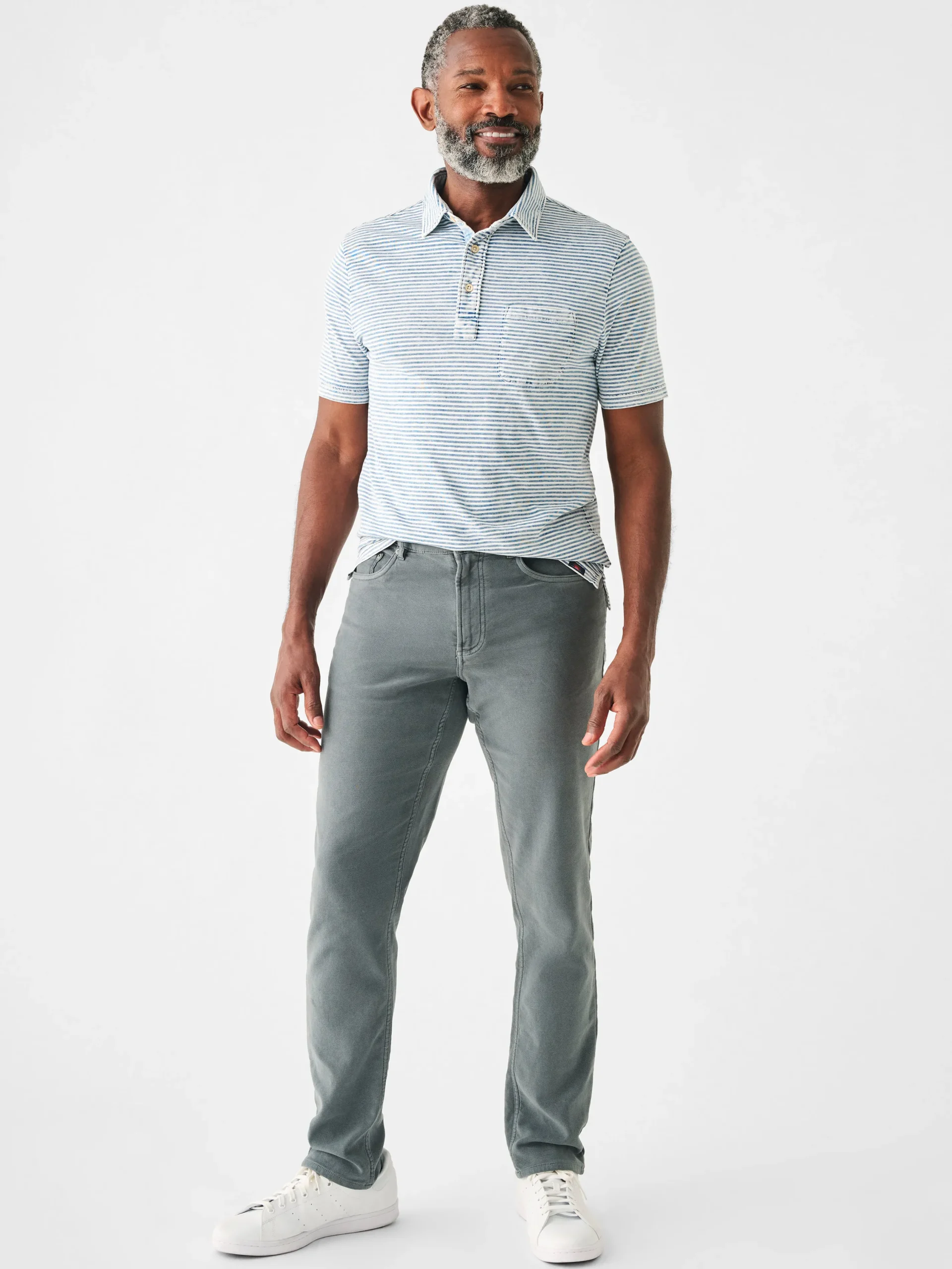 Faherty Brand Polo Shirts|T-Shirts & Henleys*Short-Sleeve Indigo Polo Shirt -