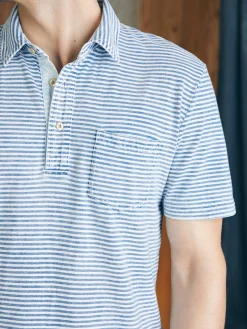 Faherty Brand Polo Shirts*Short-Sleeve Indigo Polo Shirt -