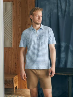 Faherty Brand Polo Shirts*Short-Sleeve Indigo Polo Shirt -