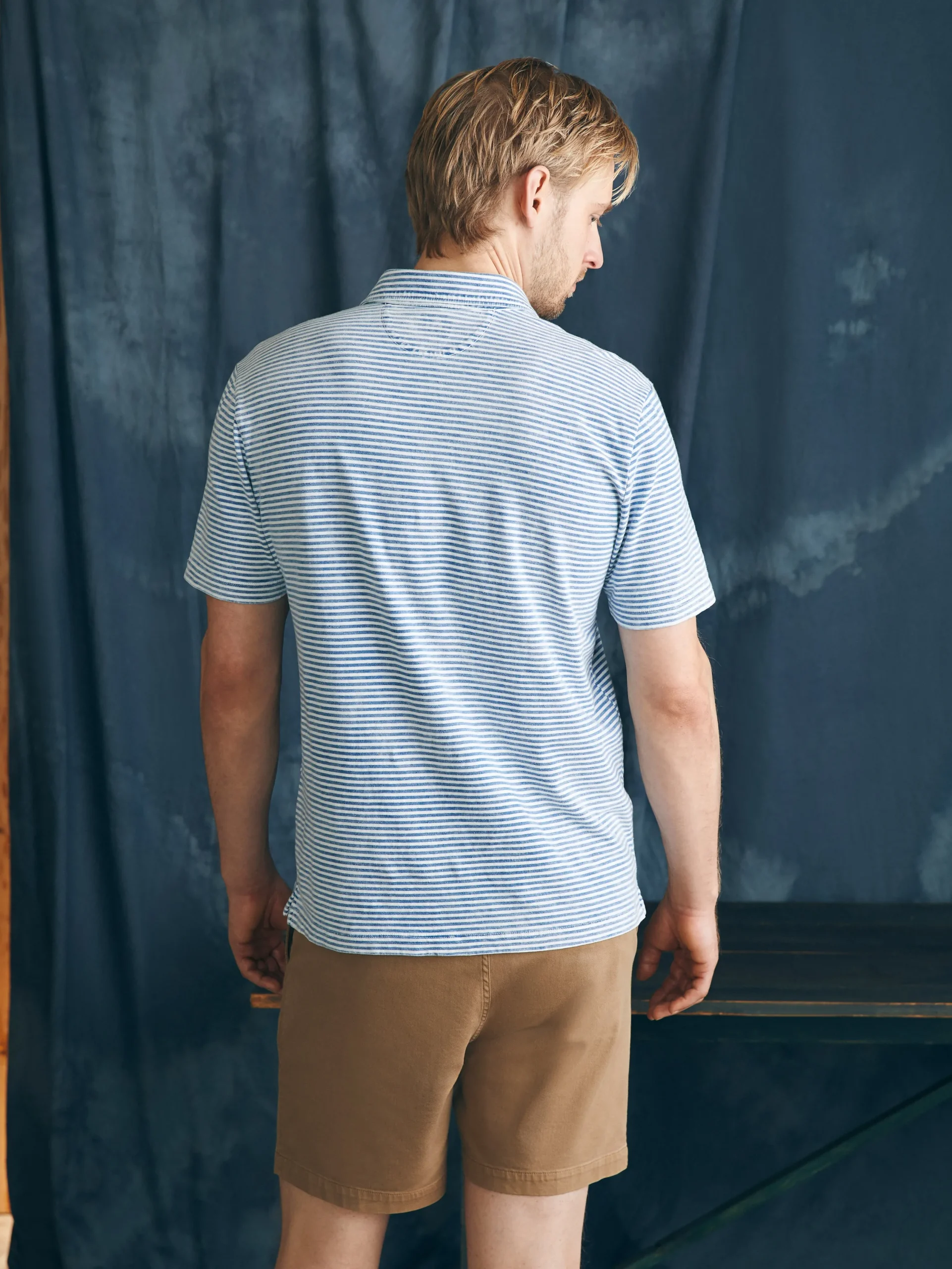 Faherty Brand Polo Shirts*Short-Sleeve Indigo Polo Shirt -