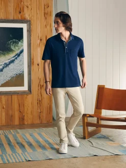 Faherty Brand Polo Shirts*Short-Sleeve Indigo Polo Shirt -