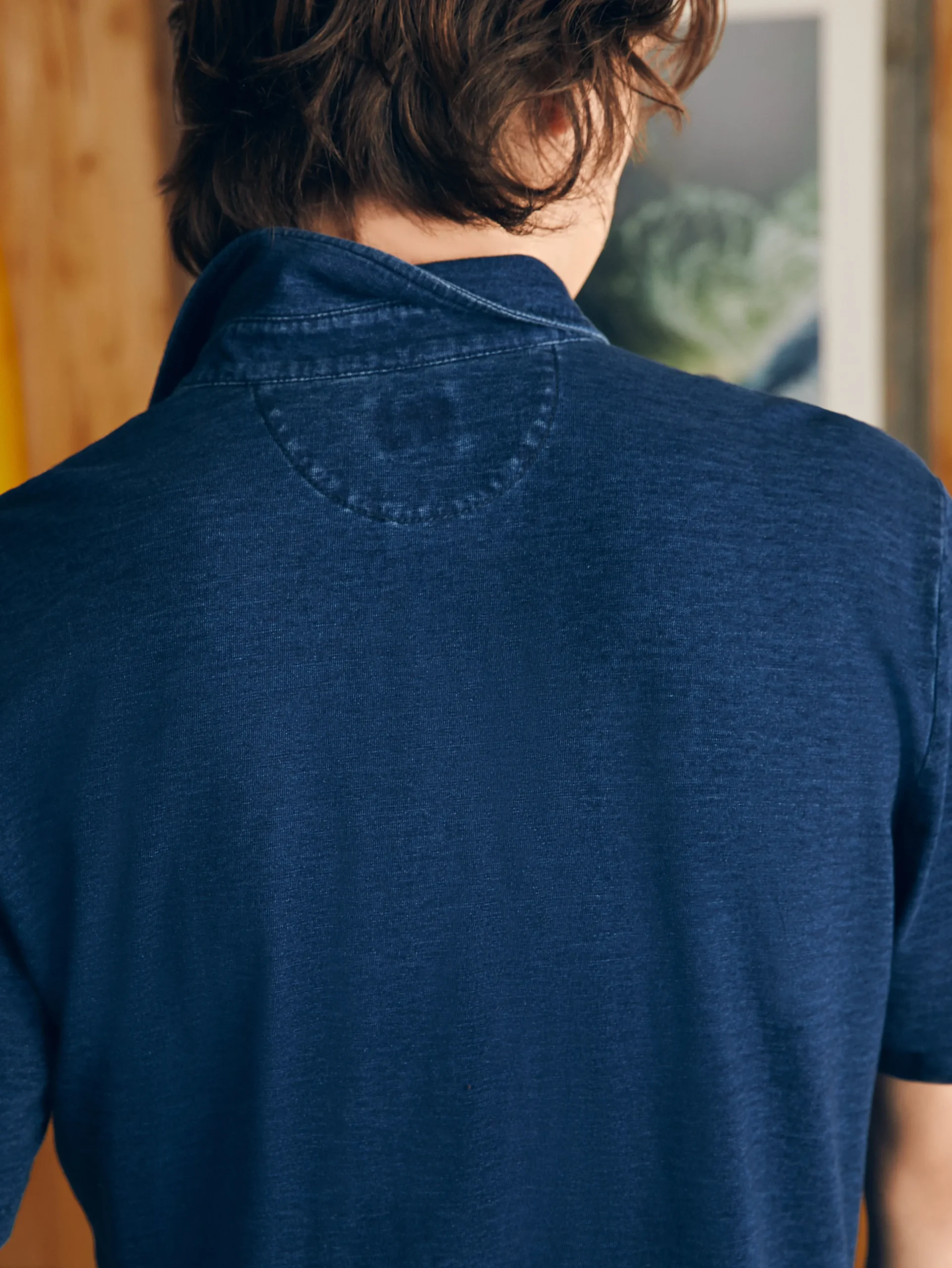 Faherty Brand Polo Shirts*Short-Sleeve Indigo Polo Shirt -