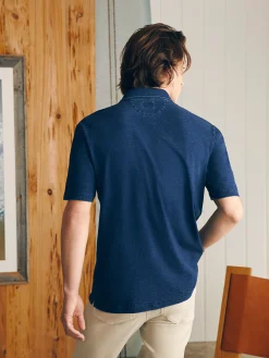 Faherty Brand Polo Shirts*Short-Sleeve Indigo Polo Shirt -