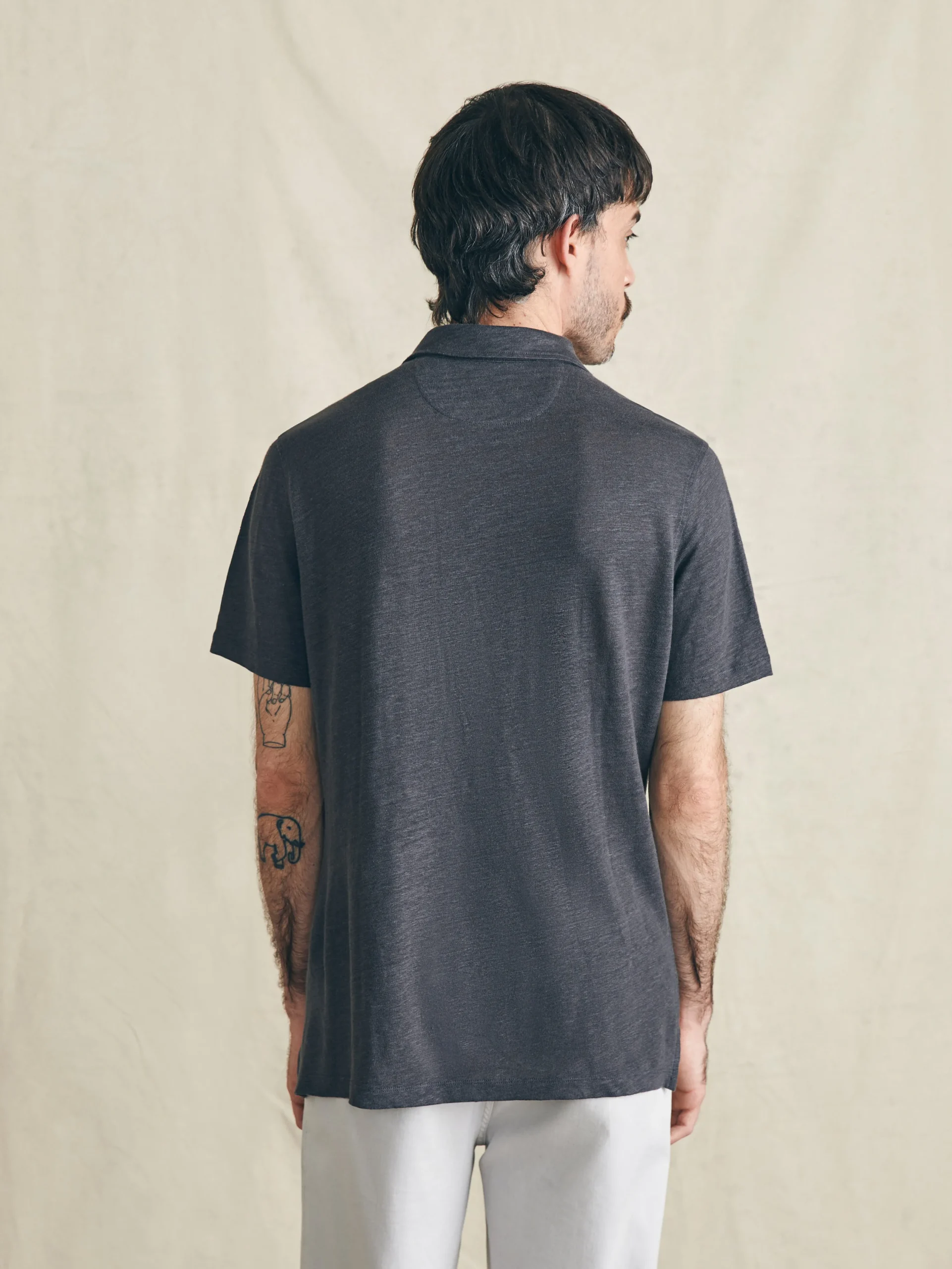 Faherty Brand Polo Shirts*Short-Sleeve Linen Polo -