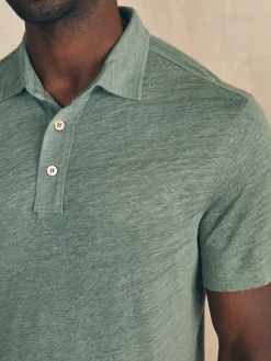 Faherty Brand Polo Shirts*Short-Sleeve Linen Polo -